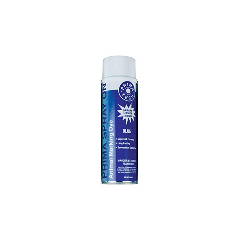 Prima Marc Spray Identification Sorting Livestock 500ml Marking Paint Blue