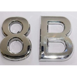 BUILDINGSIGNS.COM Apartment Number 8B Sign/Mailbox Number Sign,  (Silver,3D,...