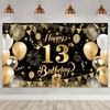 Yuanbigtai Birthday Party Decoration Extra Large Fabric Black Gold Sign