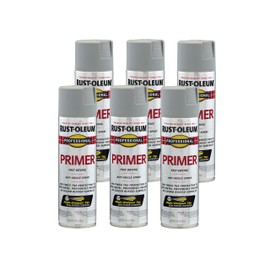 Rust-Oleum 7582838-6PK Professional Primer Spray, 15 Oz, Flat Gray, 6 Pack