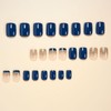 IMSOHOT Press on Nails Short Square Fake Nails Blue Glossy