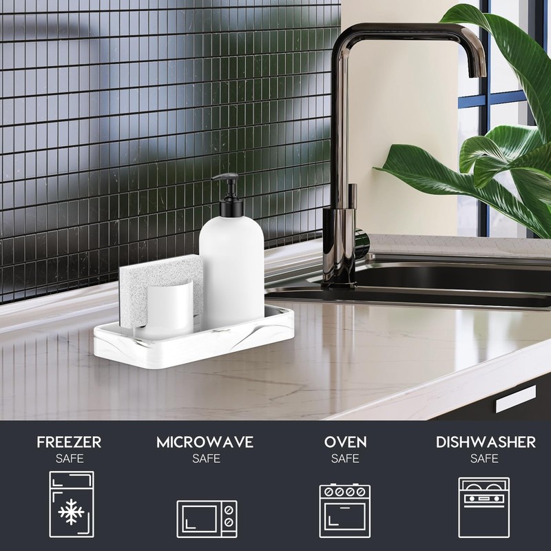 Gurygo 8" Ceramic Bathroom Vanity Tray for Kitchen Counter -