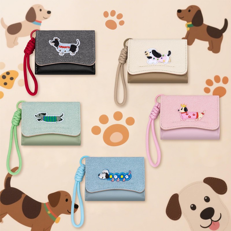 YINHEXI Cute Dog Wallet for Women Small RFID Blocking Keychain