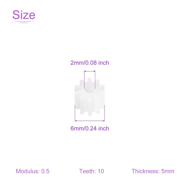 DMiotech 20 Pack 10 Teeth Plastic Gears Model Reduction Gear