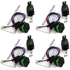 HD Switch - 4 Pack - Starter Relay Kit for John Deere Kawasaki AM107421, Fits Models: 130 160 165 170 175 180 185 316 318 320 420 F510 F525 F910 F930