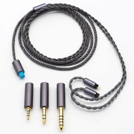 SoundsGood 4 Core Plug Replaceable 2.5 mm 3.5 mm 4.4 mm Handmade Replacement Cable High Purity Silver Plated Copper Wire Earphone Upgrade Cable Unbalanced Balance Connection Replacement Cable [Triad