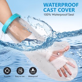 UpGoing Cast Covers for Shower Arm Adult Waterproof Cast Cover Shower Protector Bag for Wound Arm, Hands, Wrists, Elbow, Finger to Keep Wounds Dry, Reusable Durable