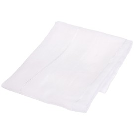 Douceur d'Intérieur, Linahe Pair of Net Curtains with Loops (2 x 60 x 90 cm) White Sandblasted Chenille Thread