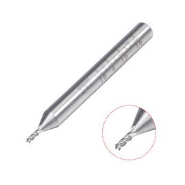 uxcell 1/16" Cutting HSS-AL Spiral Drill Bit Straight End Mill Cutter 4 Flute with 1/4" Shank