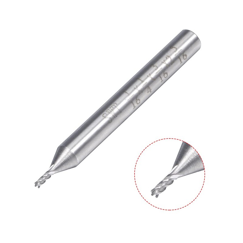 uxcell 1/16" Cutting HSS-AL Spiral Drill Bit Straight End Mill