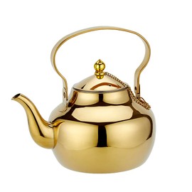 2000ml Gooseneck Teapot with Removable Infuser, 2.1qt Hot Water Kettle Boiling Water Pot, Stainless Steel Tea Kettle, Stovetop Safe Teapot Coffee Kettle for Coffee Blooming, Loose Tea, Gold