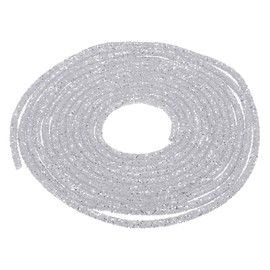 MECCANIXITY 5 Yard 7mm 0.28 inch Glitter Sequins Rope Sequins Rhinestone Tube Cord for DIY Wedding Dresses Costume Clothing Shoes Jewelry Accessory Silver