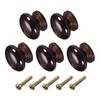 METALLIXITY Round Wood Drawer Knob, (34mm Dia) 5Pcs, Wood Pull