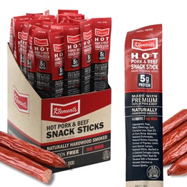 Sugar-Free Hot Meat Sticks | High Protein, Low Carb, Keto, Gluten Free, No MSG, Healthy Snack Stick | Individually Wrapped Snacks - 26 Pack