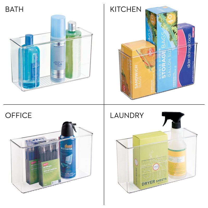 iDesign Adhesive Organizer Bin - Damage-Free Hanging for Kitchen, Bathroom,