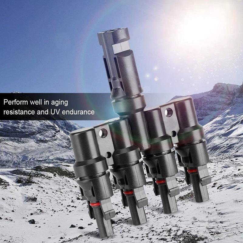 TRAMILY Solar Panel PV 1 to 4 T Branch Connector