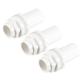 sourcing map 1/2 20mm ID PVC Water Tank Pipe Connector DN15 Joint Straight Tube Hose Accessory, White Pack of 3
