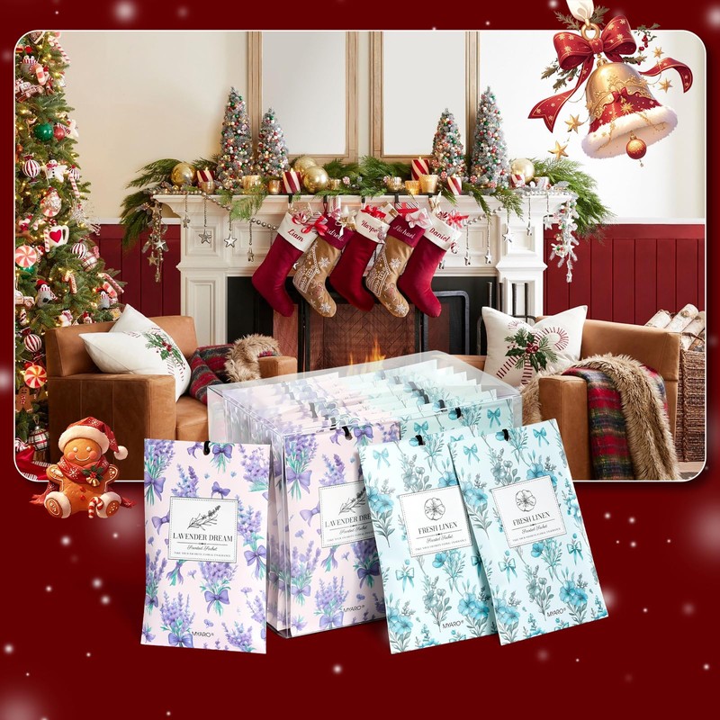 MYARO 20 Packs Lavender Linen Scent Sachet Long Lasting Closet
