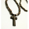 Two-Sided Christian Orthodox Greek Religious Rozary Necklace with Wood Cross