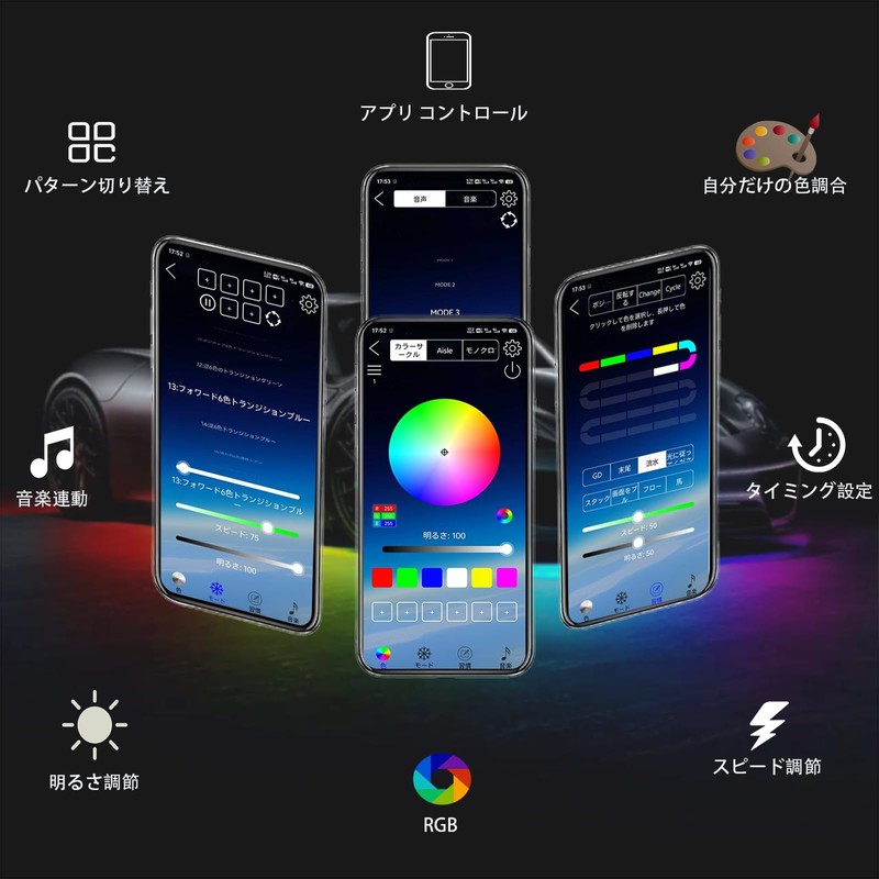 Laverstra LED Underlight Under Neon Car RGB High Brightness Waterproof
