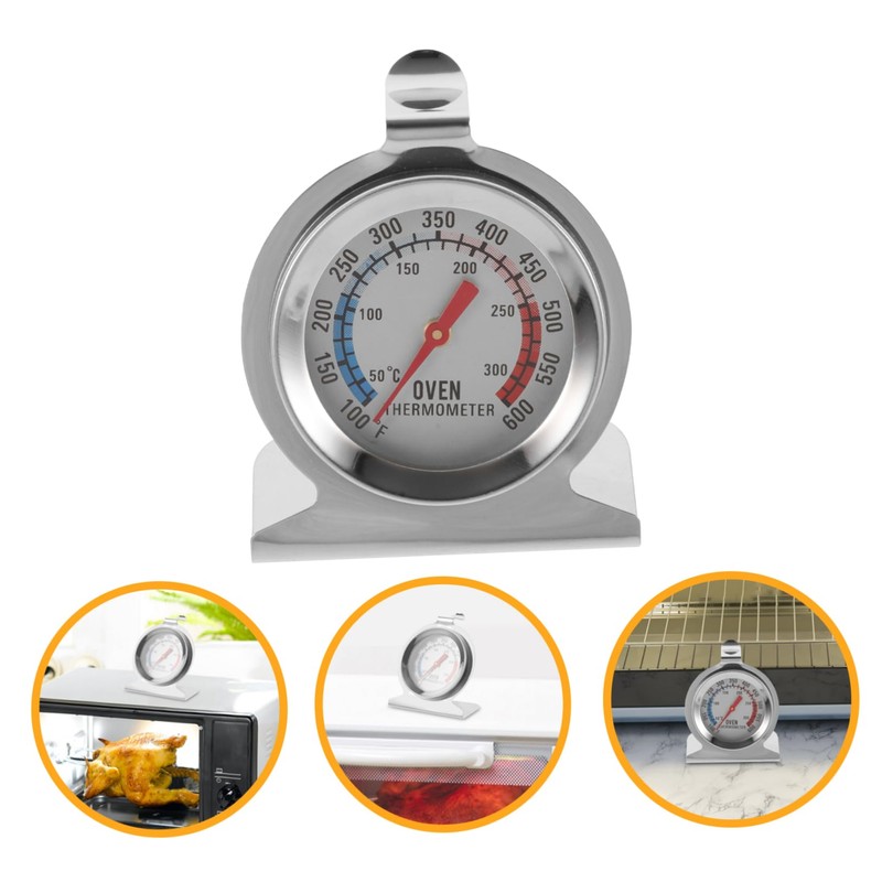 KONTONTY 2Pcs Stainless Steel Oven Thermometers Dual Scale High Temperature
