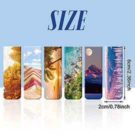 Tenare - 12 marcadores magnéticos de 12 estilos con imán para páginas, clips surtidos para libros de paisaje, para lectura de doble cara, bonito marca