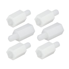 FEEIMOL M5 Spacer Nylon Hex Spacer Sleeves PCB Boards Male Female Thread Standoff Bolts M5 x 50 + 6 mm (Pack of 10)