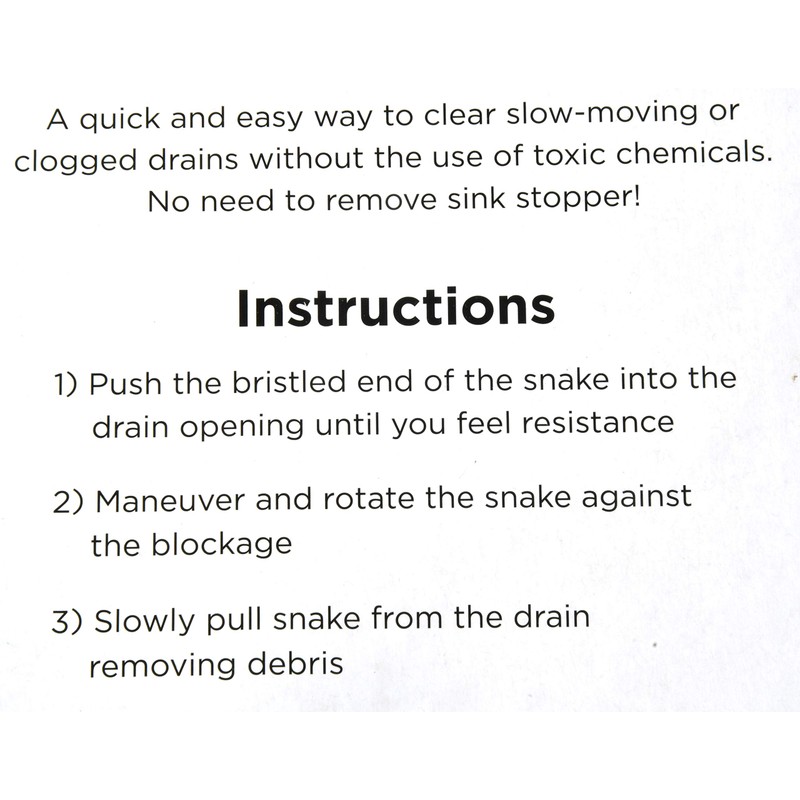 Evriholder Drain Snake 1 Pack - Unclog your sink with
