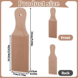AOZUO Gnocchi Board, Pasta Board, Pasta Accessories, Pasta Maker, Rolling Pin with Pattern, Natural Beech Wood, Paddle with Roller, Garganelli Macaroni Pasta Machine, Cavarola Roll for Pasta Cutlery,
