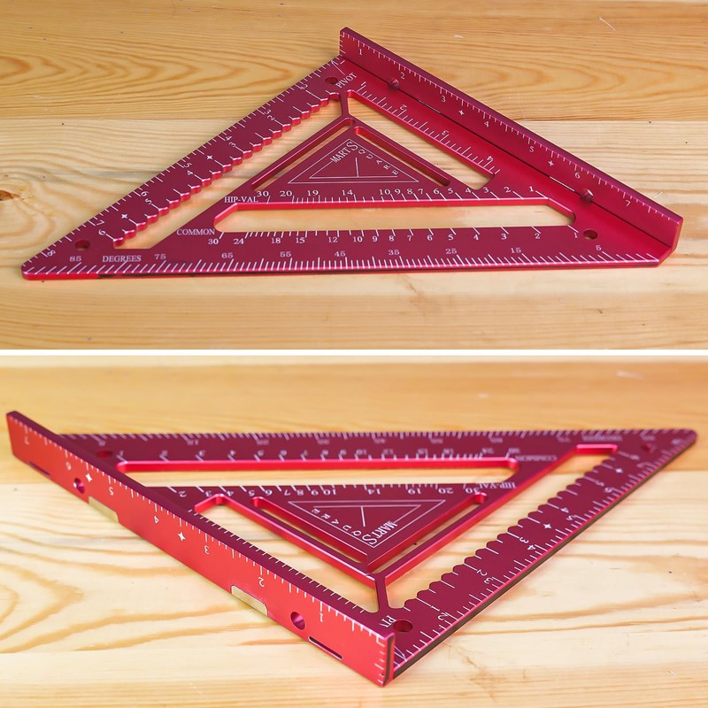 DEEDRR 7.5" Magnetic Rafter Square with Jig Block - Multi-Angle