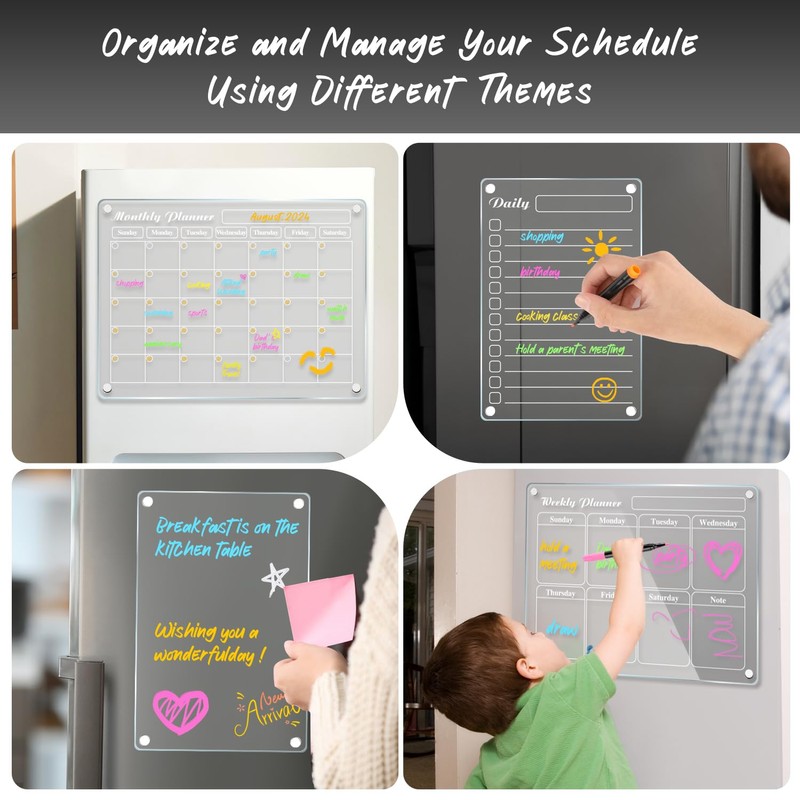 DIYMAG Magnetic Calendar for Refrigerator 2026 Fridge White Board Dry