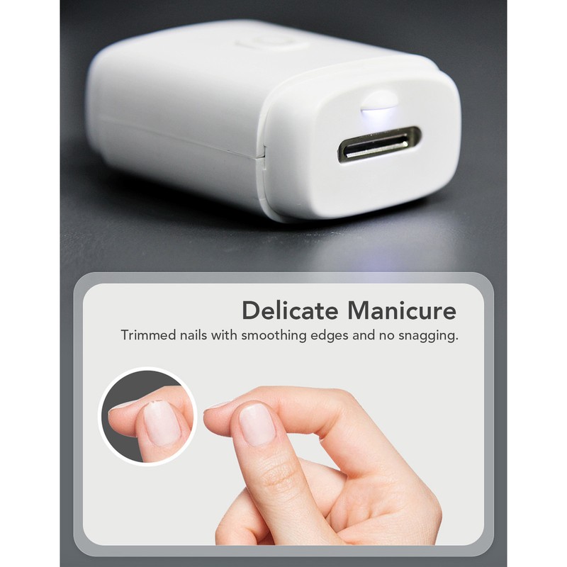 2 In 1 Electric Nail Clipper with Light Grinding Discs