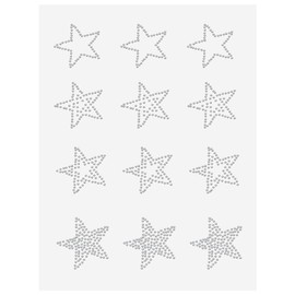 FINGERINSPIRE 24 Pcs Stars Pattern Iron on Crystal Rhinestone Decals 42x43mm Stars Rhinestone Transfer Rhinestone Iron on Hotfix Transfer Rhinestone Transfers Patches for Clothing