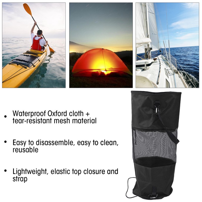 Boat Trash Bags Reusable Waterproof Portable Mesh Trash Bags for