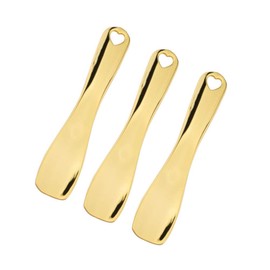 Minkissy Pack of 3 Cream Spatula Cosmetic Spatula Metal Face Massage for Massage Make Up Cosmetics (Golden)