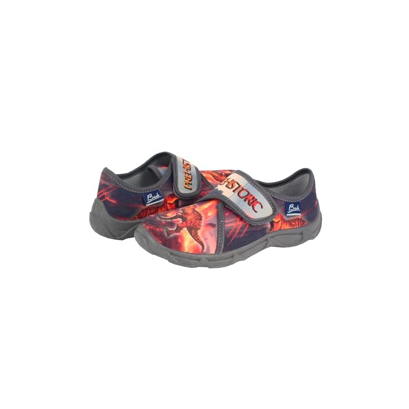 Beck Boys Prehistoric Slippers, gray