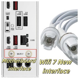 WiFi 7 Laptop WiFi Antenna 2.4G 5G 6G Dual Band Magnetic Base for ASUS ROG Strix X870-I X870E-E X870-A/Prime X870-P/TUF Gaming X870-PLUS WiFi 6E WIFI7 PC Desktop Computer White