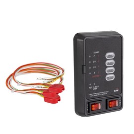 RecPro RV KIB Tank Sensor Panel | Monitor Black Gray Fresh Water | 3-Way Pump Water Heater Rocker Switches | Wire Harness