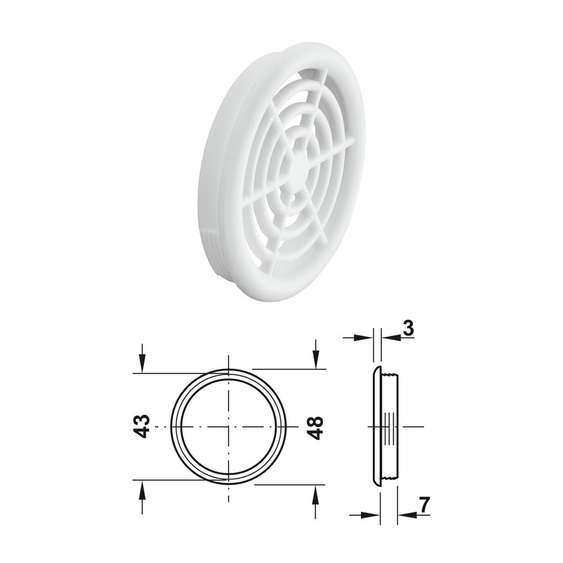 cyclingcolors 5x Ventilation Grille Exhaust Grille Outer Grille Round Total