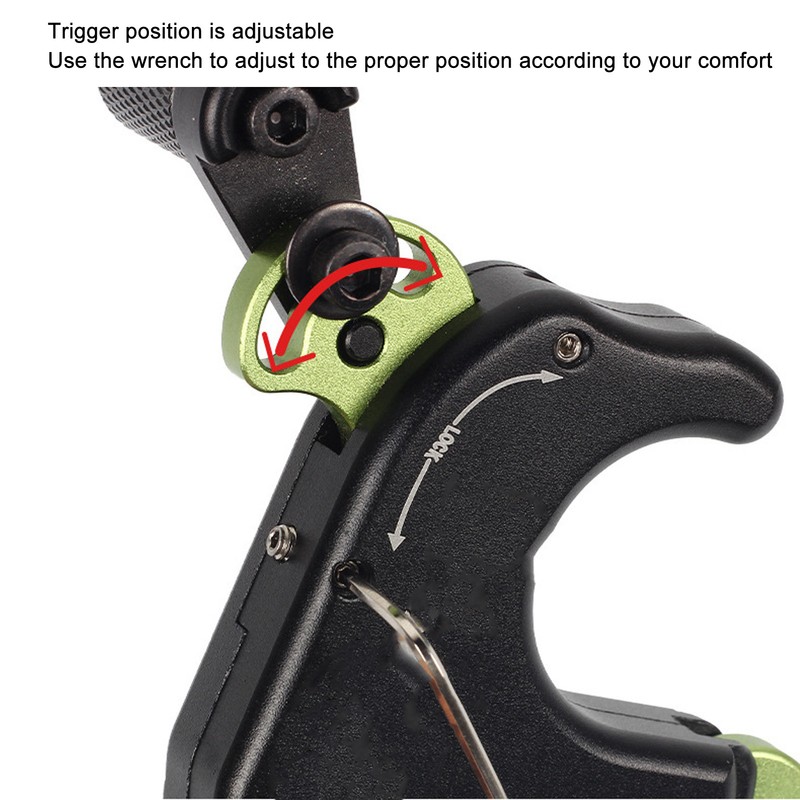 4 Finger Archery Release Aid Grip Adjustable Aluminum Alloy Compound