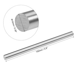 sourcing map Round Steel Rod, 10mm HSS Lathe Bar Stock Tool 150mm Long, for Shaft Gear Drill Lathes Boring Machine Turning Miniature Axle, Cylindrical Pin DIY Craft Tool, 2pcs