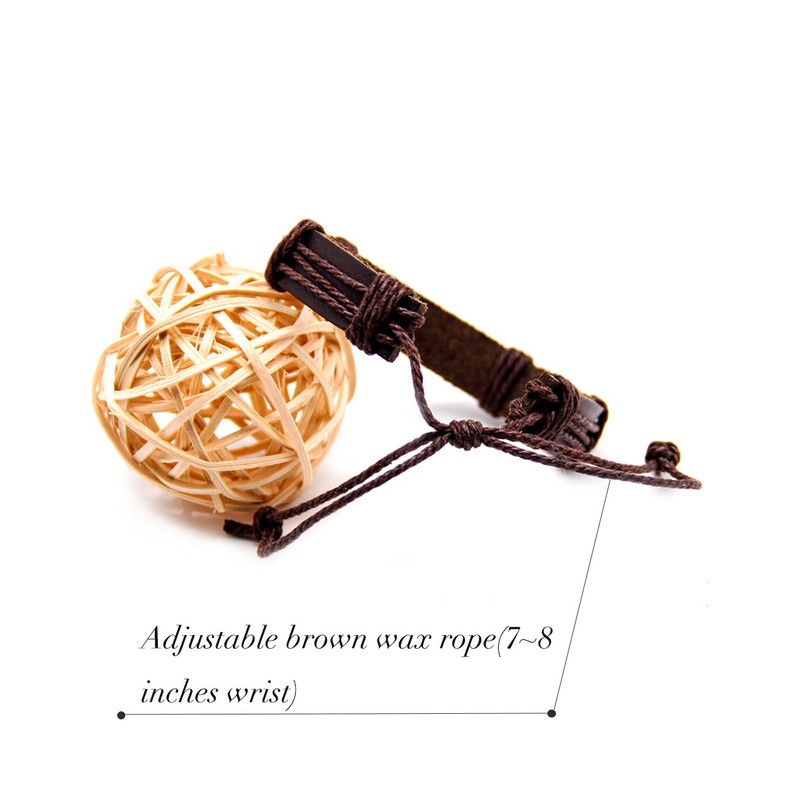 LNKRE JEWELRY Fashion Leather Criss Cross Bracelet Religious Christian Adjustable