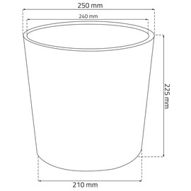 Prosper Plast DRTUS250L-S449 25 x 22.4 cm "Rato" Round Flowerpot - White