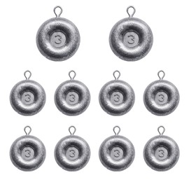 10pcs Sinkers Fishing Weights Coin Disc Sinker Fishing Sinkers Weights for Saltwater Trolling Catfishing Weight Sinker Fishing Tackle Gear (E-3oz-10pack)