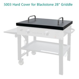 EasiBBQ 5003 Hard Cover for Blackstone 28" Griddle, and 1529 Heavy Duty Grill Cover for Blackstone 28" Griddle, Black