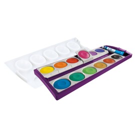 Pelikan 701327 Paint Box K12 Opaque Paint Box with 12 Colours Purple Including Opaque White School Standard