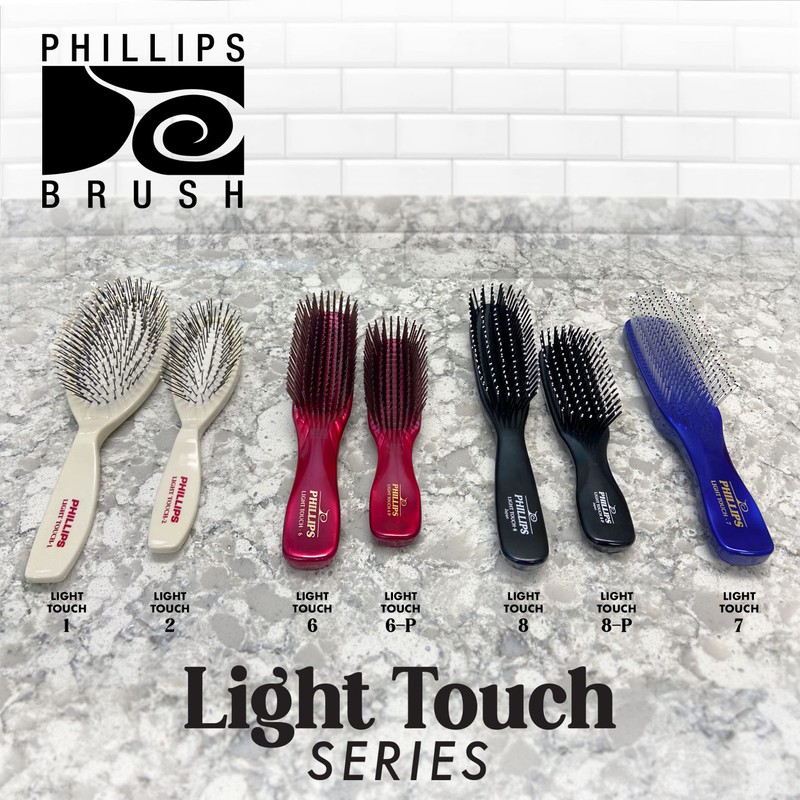 Phillips Brush Ruby Light Touch 6-P Hair Brush - Part