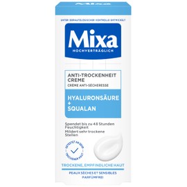Mixa Anti-dryness cream, face cream for dry, sensitive skin, with hyaluronic acid and squalane, 50 ml