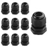 GINTOOYUN 10PCS M12x1.5 Cable Gland 3mm-6.5mm Wire Hole Waterproof Nylon
