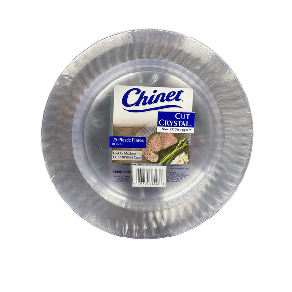 Huhtamaki Chinet Cut Crystal 25 Plastic Plates (Clear, 10 Inch)